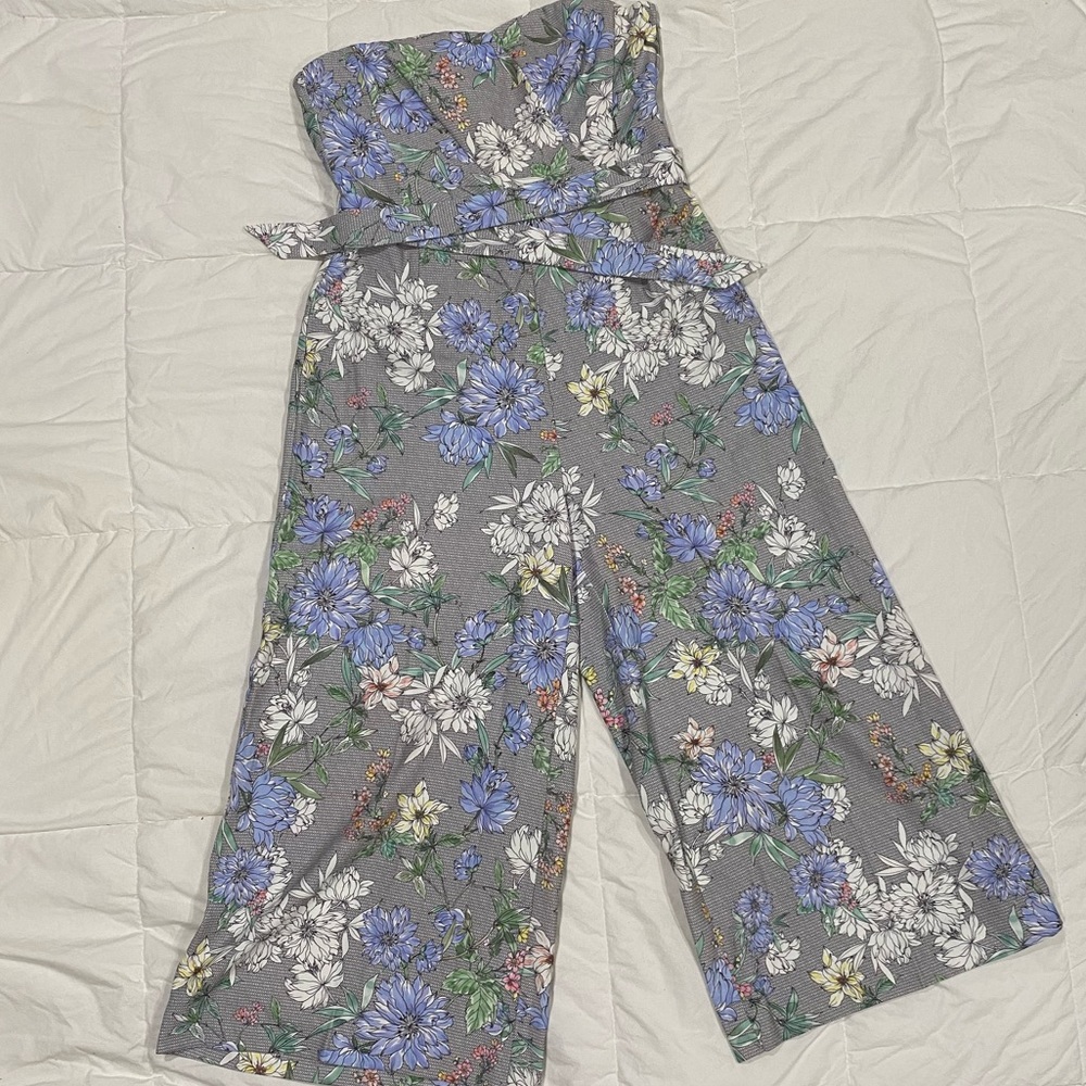 Strapless Floral Romper